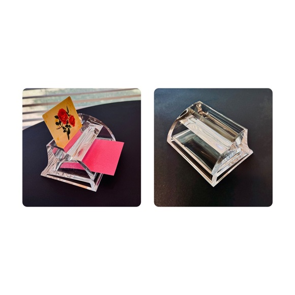 Other - Crystal Clear Acrylic Business Card Holder Note Holder Sticky-Note Holder